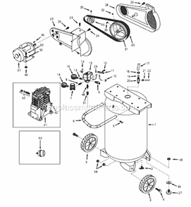 Page A Diagram and Parts List for VT631538 2008 Campbell Hausfeld Compressor